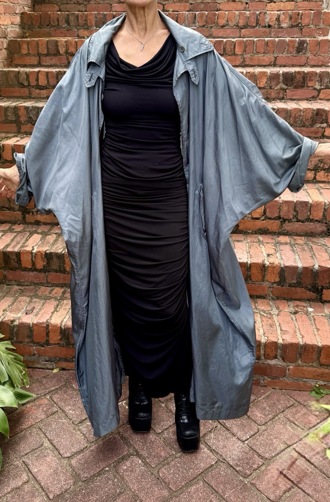 Vintage Issey Miyake WINDCOAT Gray Oversized Architectural Duster Coat Japan M