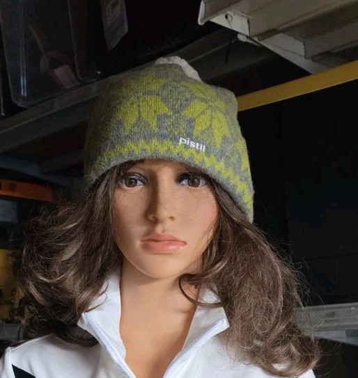Pistil Snow Flake Pom Beanie Yellow And Gray NWT