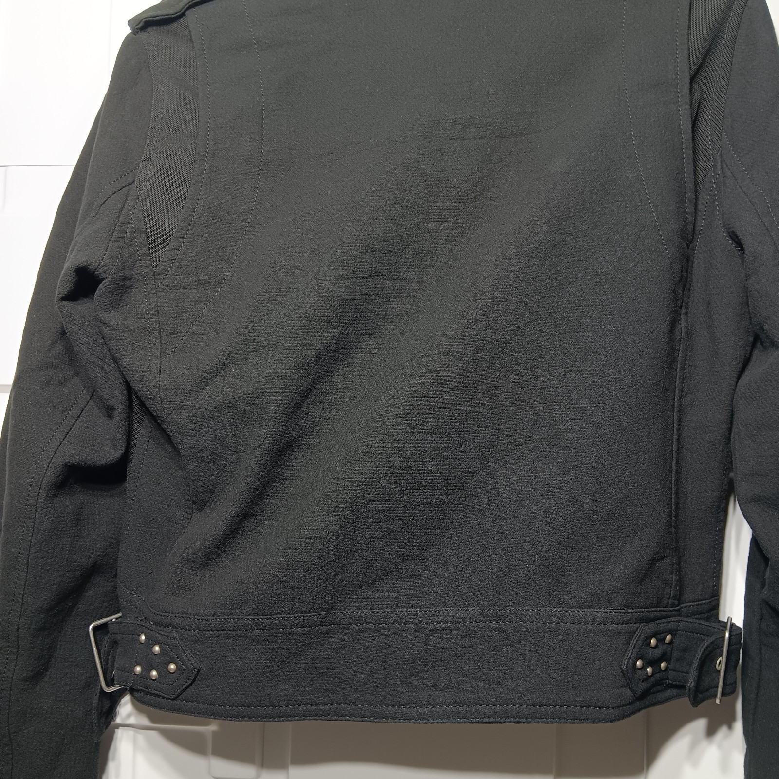 Blank NYC Crepe Moto Jacket Biker Zip Snap Adjust Belt Black Size S