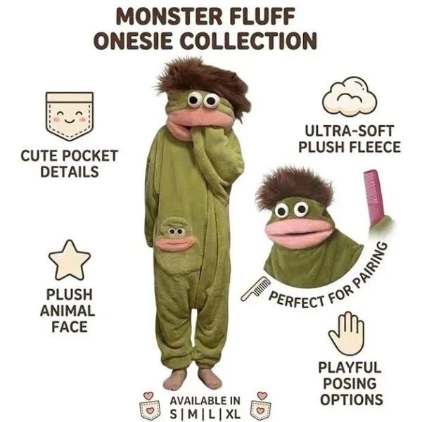 Funny Soft Green Cozy Lounge Costume for Parties Pajama Nights Funny Photos