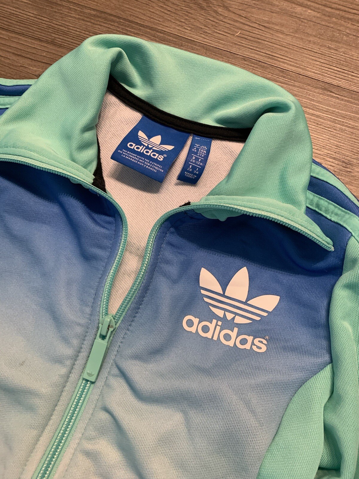 Adidas Miami Print Jacket Womens 2XS Teal Rare Originals Track City Edition 2014