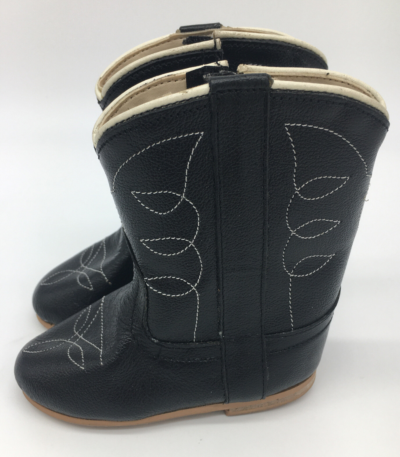 A Jama Product Infants Hi Boots Black Embroidered Leather Size 1 Style 2601 New