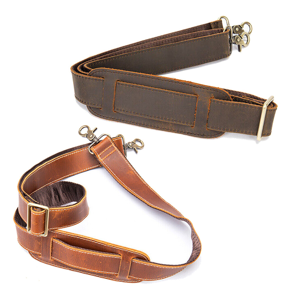Genuine Leather Replacement strap Adjustable for Briefcase Luggage Messenger Bag