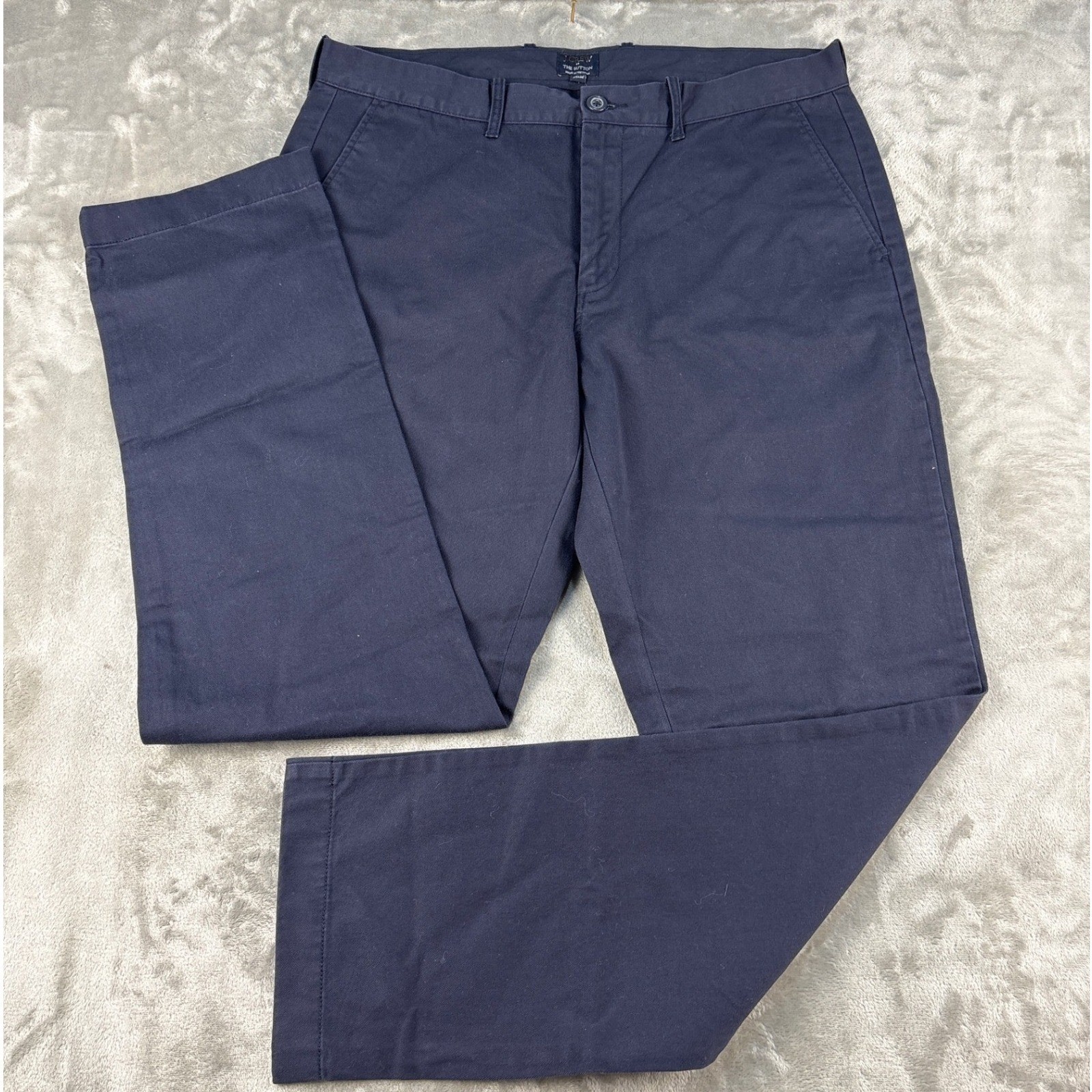 J.Crew The Sutton Mens Navy Blue Cotton Twill Straight Leg Chino Pants 34×32