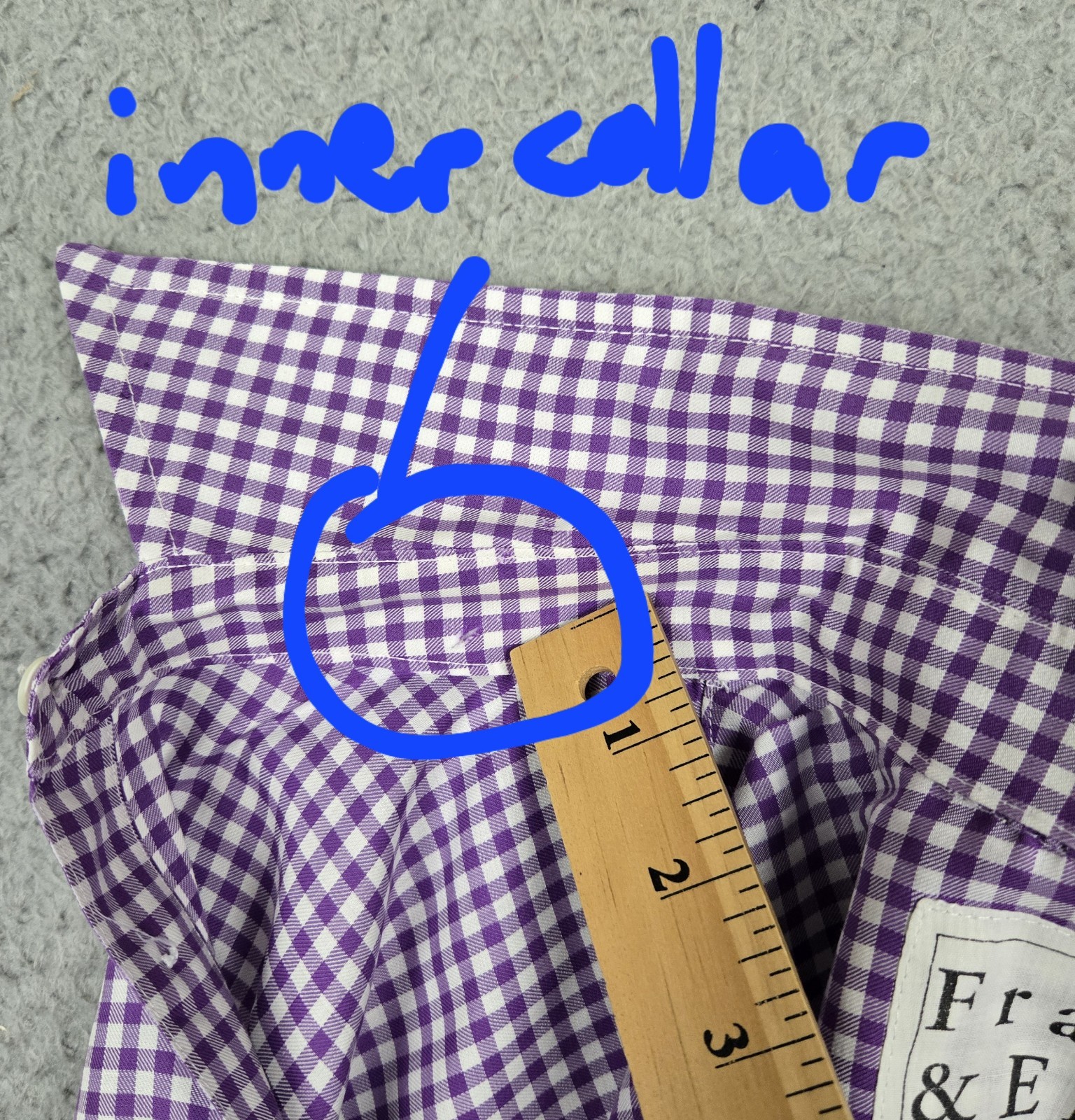 Frank & Eileen “Paul” Shirt Long Sleeve Cotton Casual Purple Gingham Mens Medium