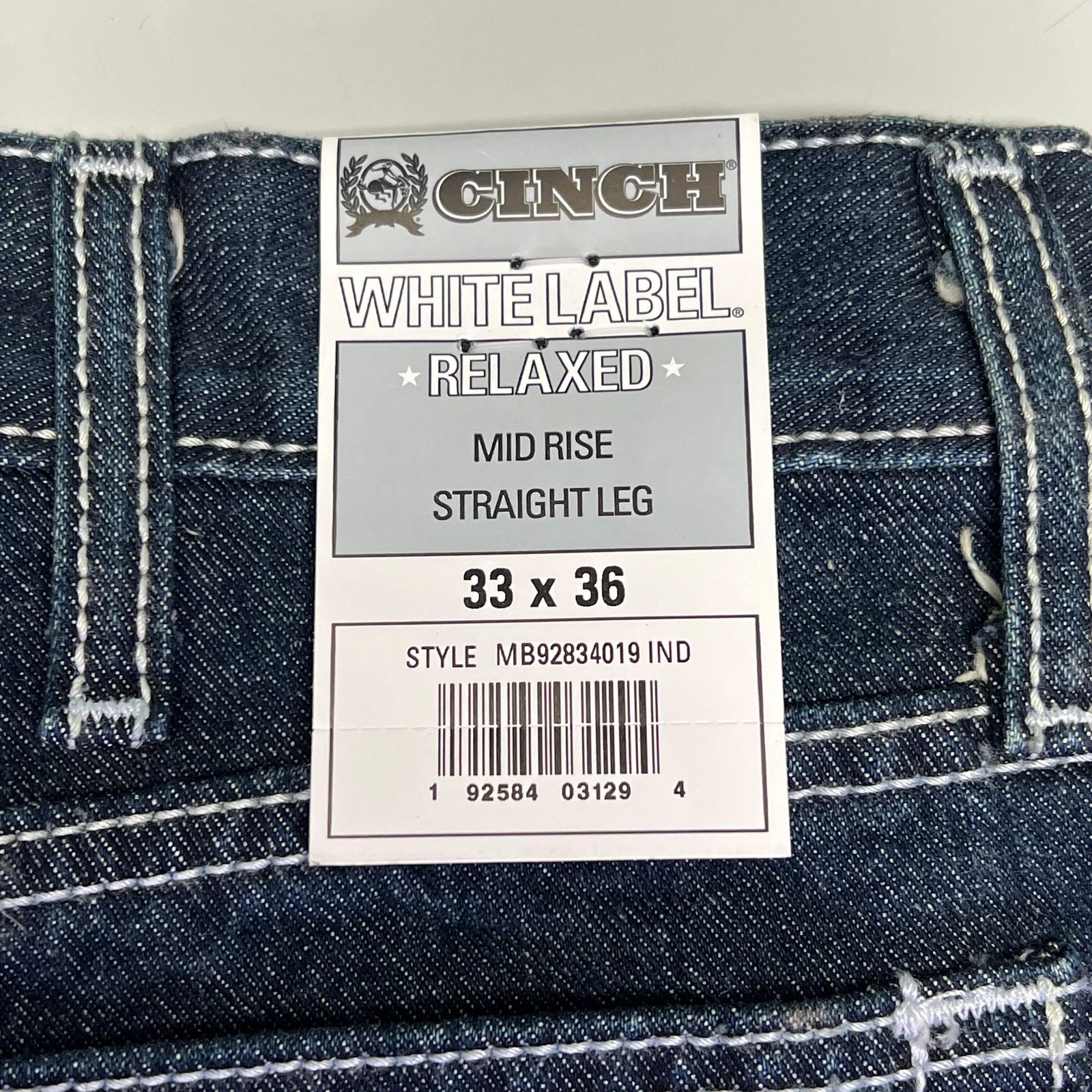 CINCH Relaxed Fit White Label Jeans Men’s Sz 33 X 36 Stonewash Indigo MB92834019