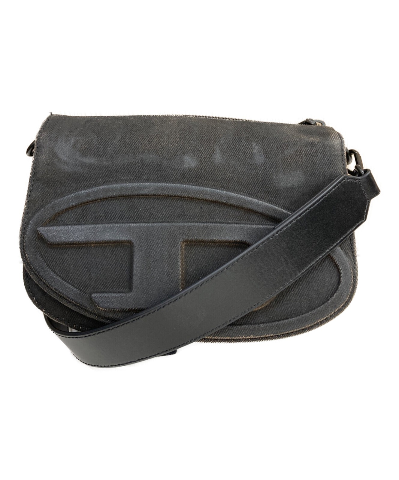 DIESEL 1DR Camera Bag Black Crossbody Shoulder Bag Men Auth