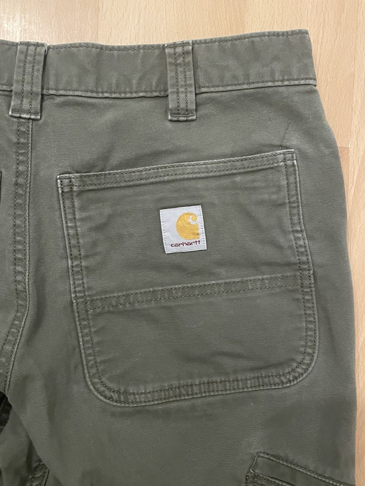 Carhartt 102802 Canvas Double Knee Pants Green Y2K Workwear Preppy 32X30 (31X29)