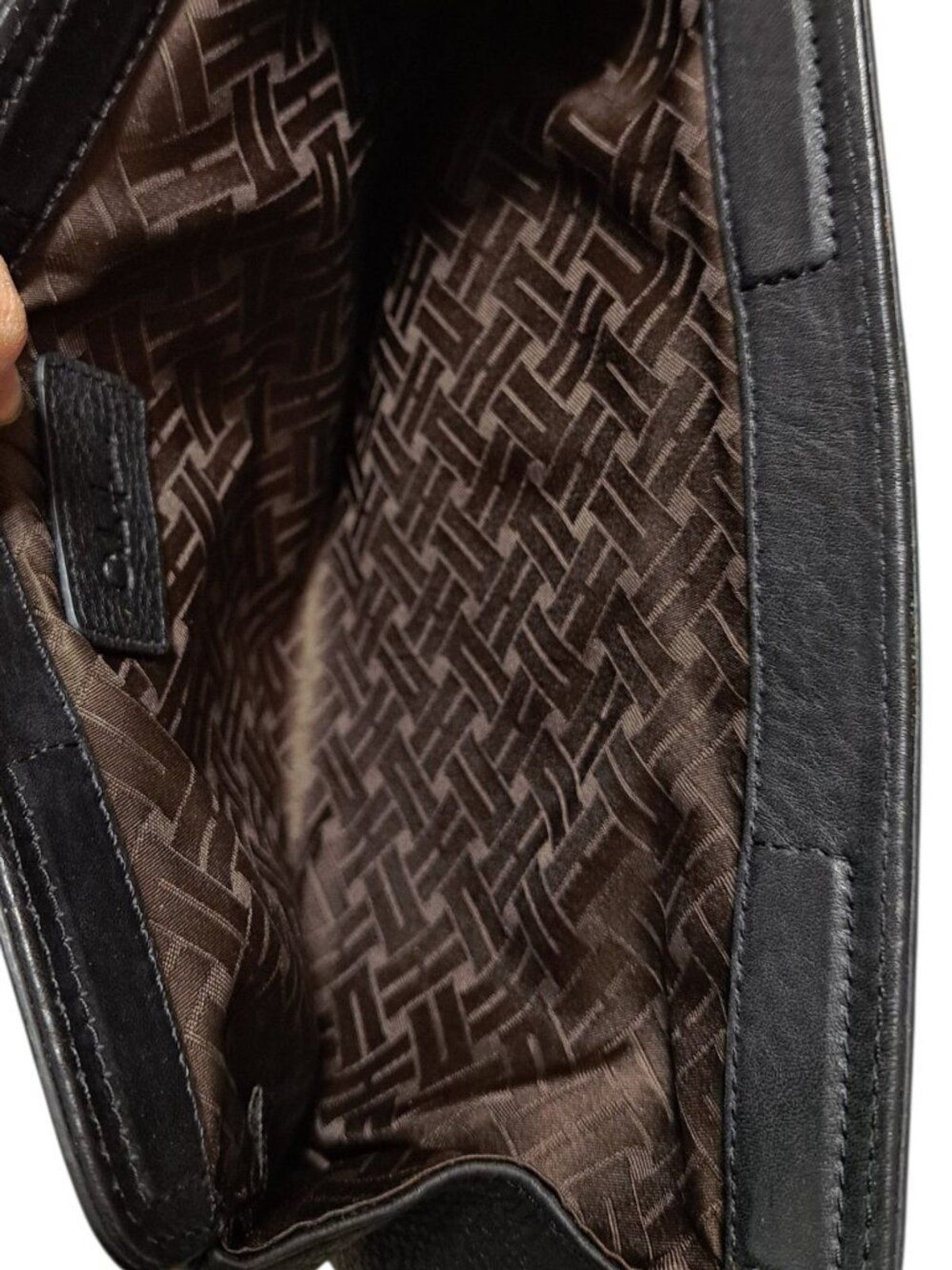 Cole Haan Women’s Black Pebble Leather Clutch Magnetic Closure