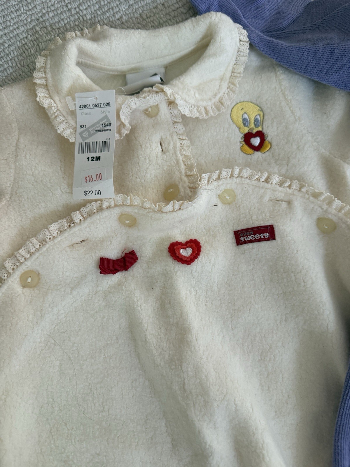Warner Bros. Baby Tweety Looney Tunes 4pc Cotton Lot 12M/18M. Vintage