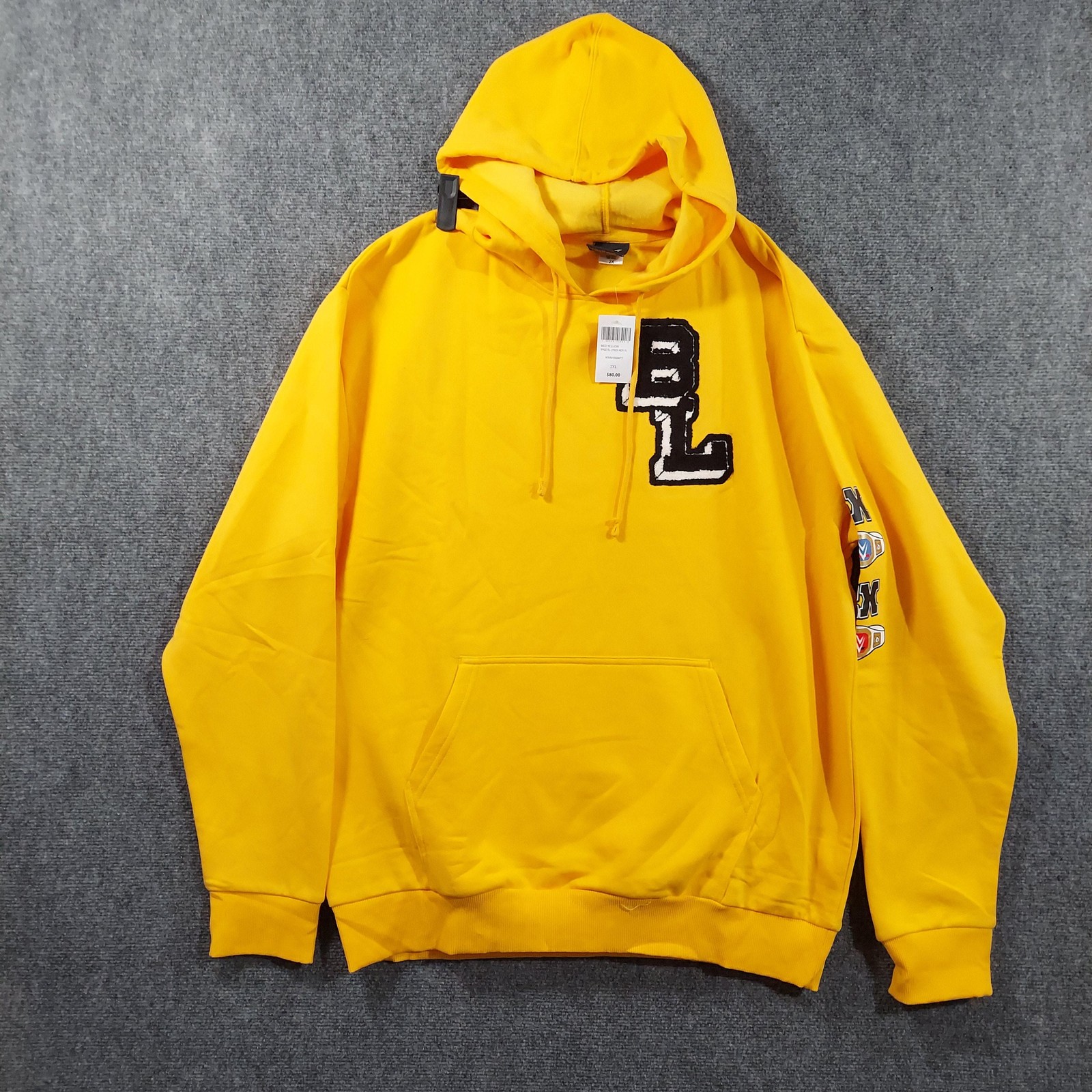 Ripple Junction Hoodie Mens 2XL Yellow Becky Lynch WWE Fleece Pullover Belts