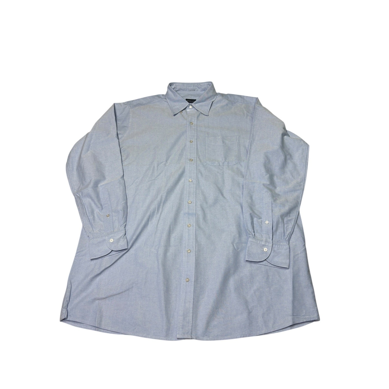 Proper Cloth Mens Light Blue Oxford Cloth Dress Shirt 18.5 37 PCF617 Cotton