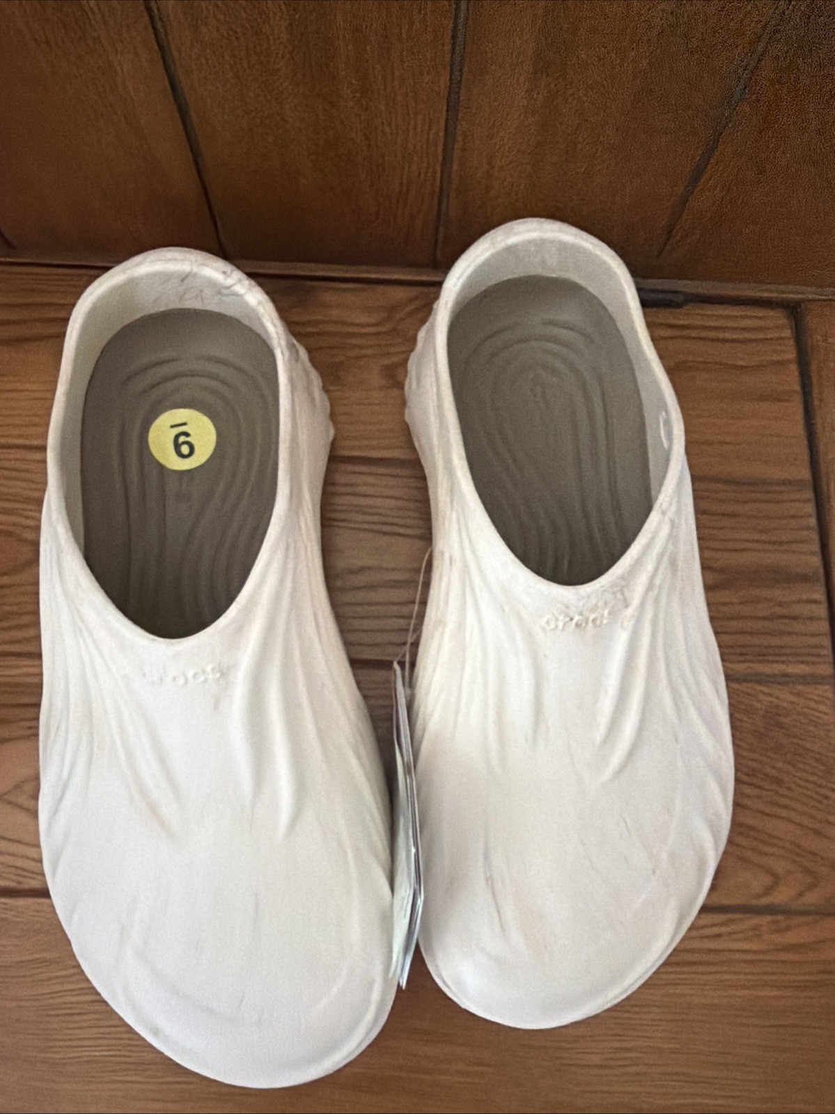Crocs Echo Watercolor Marble Bone Tan Wave LiteRide Footbed Ultra Comfort W9 M7
