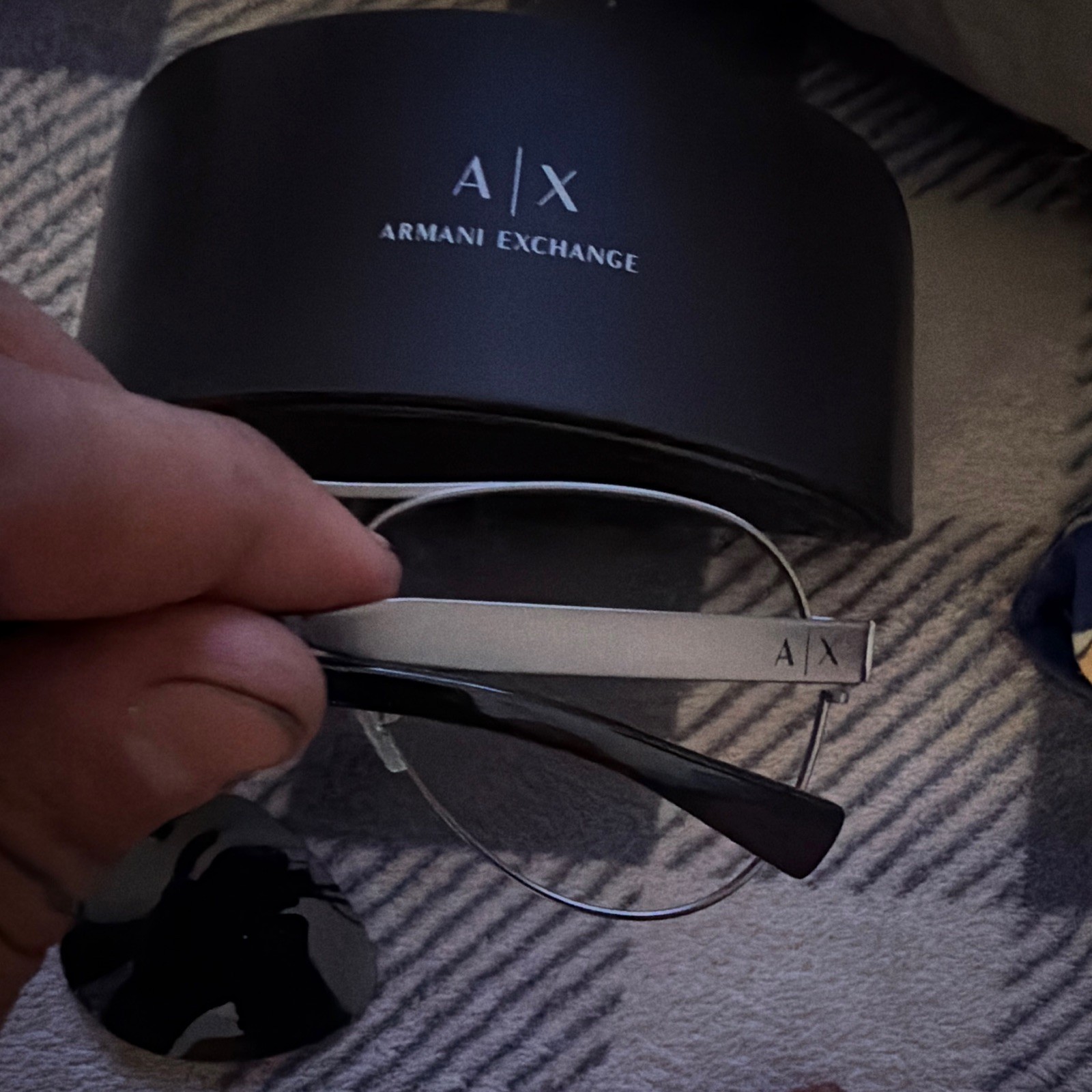 Armani Exchange Ax2012s Rectangular Metal Men’s Sunglasses – Satin Black/Black