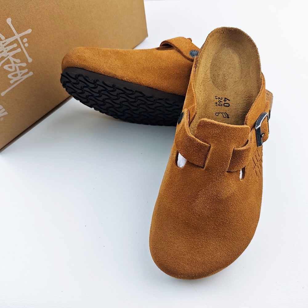 Birkenstock Boston x Stussy Caramel Clog Wide Women’s Shoes EU37-45 With Box