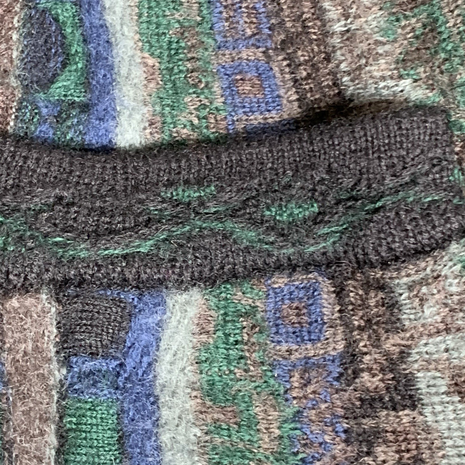 GOOGI – Men’s Pure New Wool Multicolor 3D Knitted Cardigan Sweater – Size: L