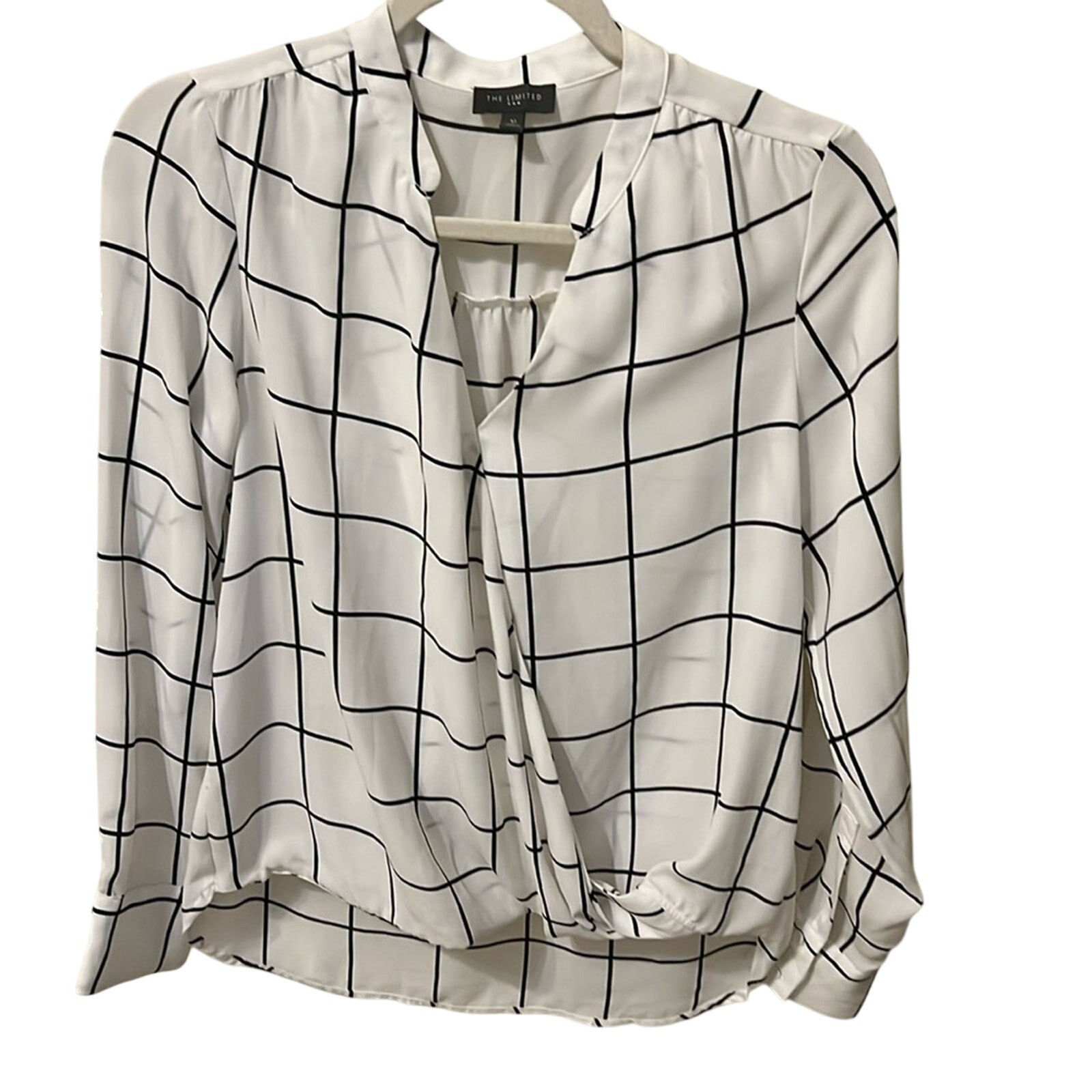 Vintage The Limited Blouse Women’s Size Medium Black & White office siren Y2K