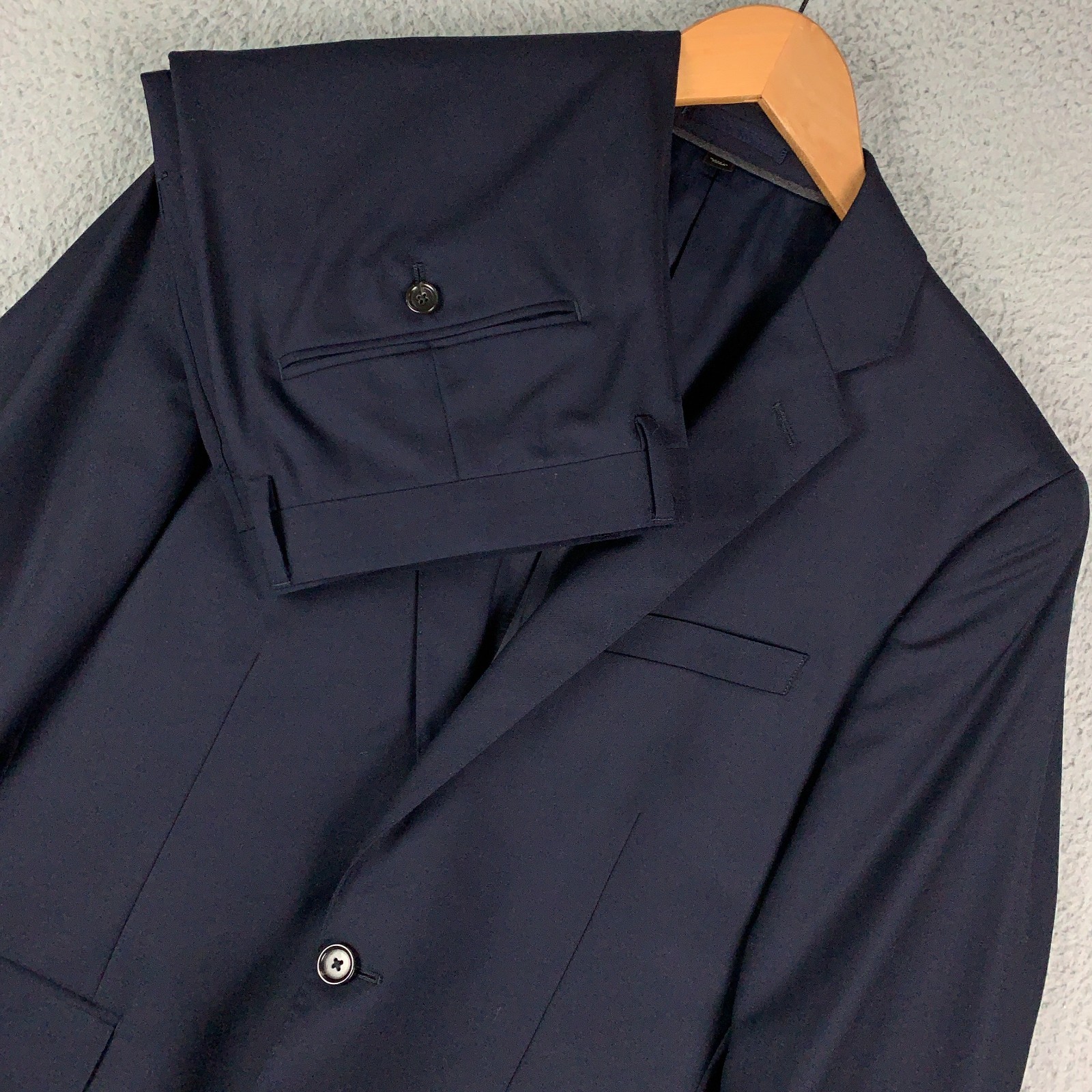 J.Crew Ludlow Loro Piana 2 Piece Suit 40S Navy Slim Super 120’s Wool Pants Sz 33