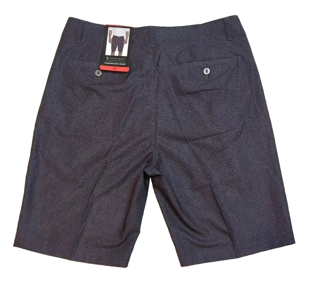 Pebble Beach Mens Dry Luxe Flat Front Golf Shorts – Black – Sz 30,33,34,36,38,40