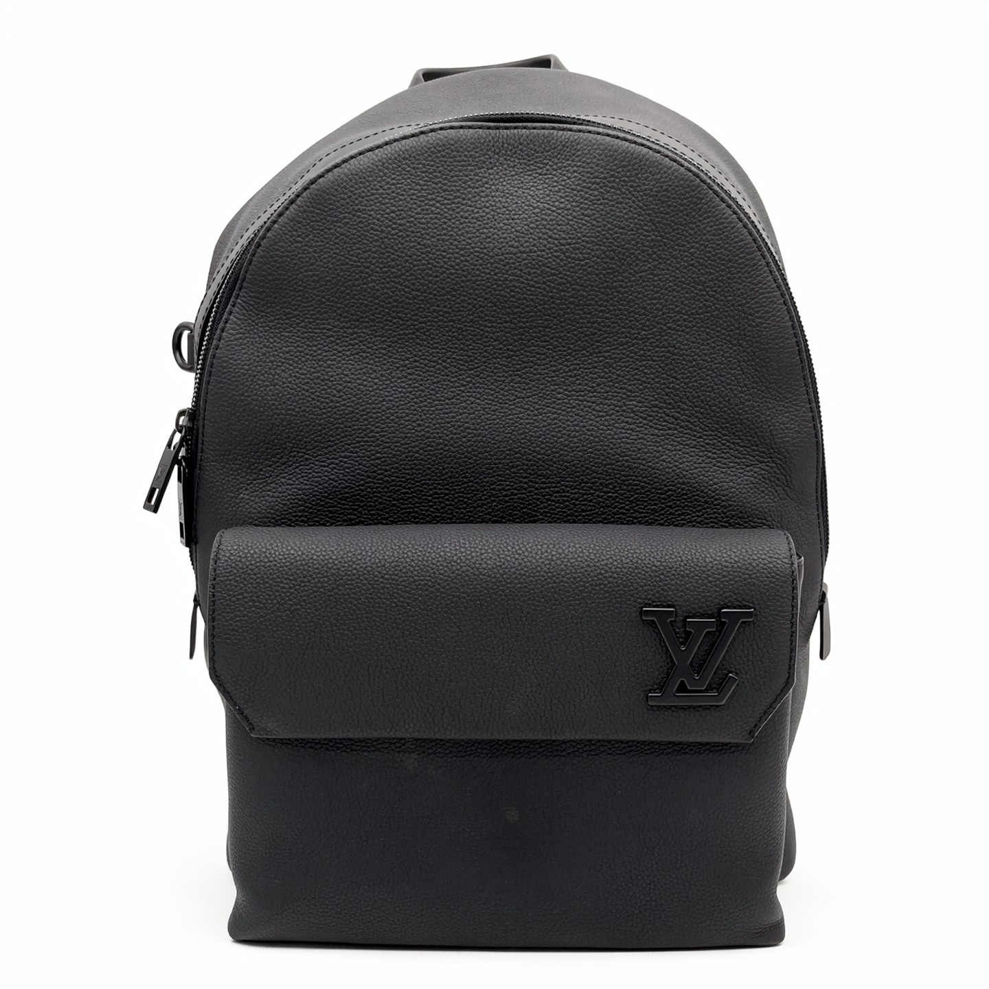 Louis Vuitton Black Leather Backpack Matte Men’s Commute Travel Bag Used