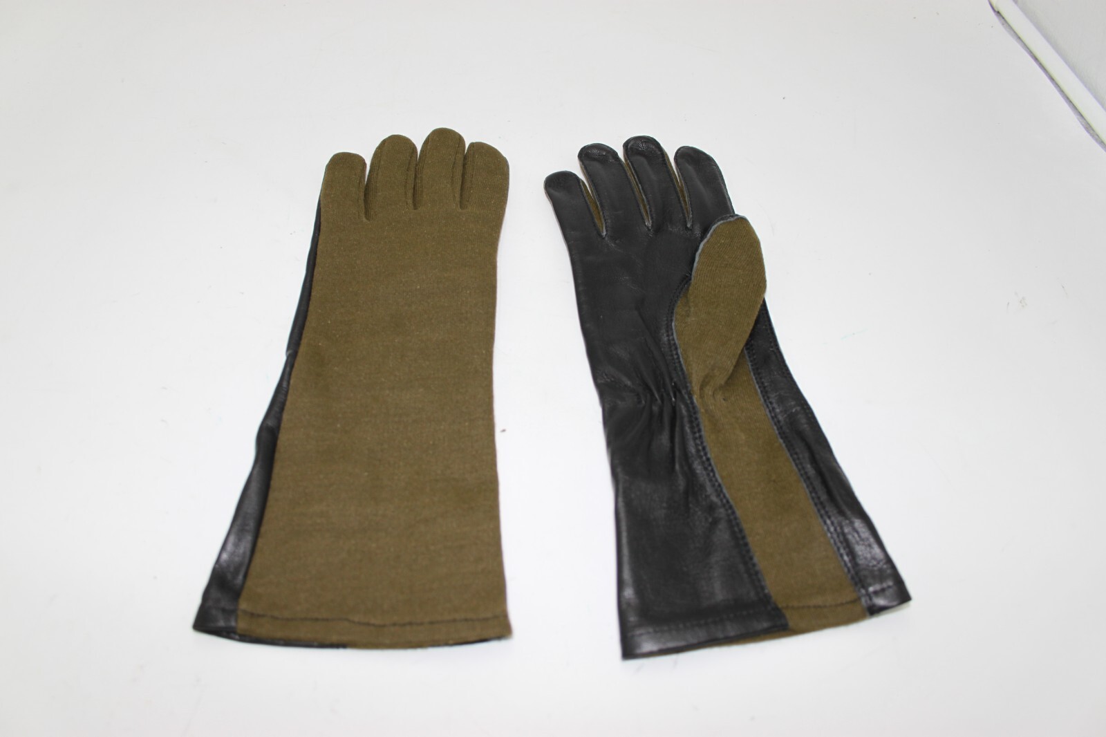US Army Type Nomex Summer Flyers Gloves GS/FRP-2 Sz 7-11 OD Green Black Leather