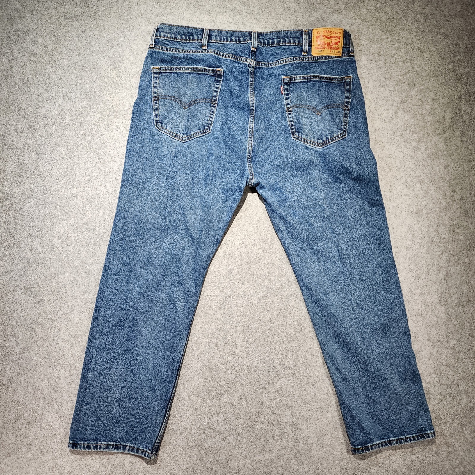 Levi’s Regular Fit Straight Leg Blue Medium Wash Stretch Denim Jeans Mid Rise