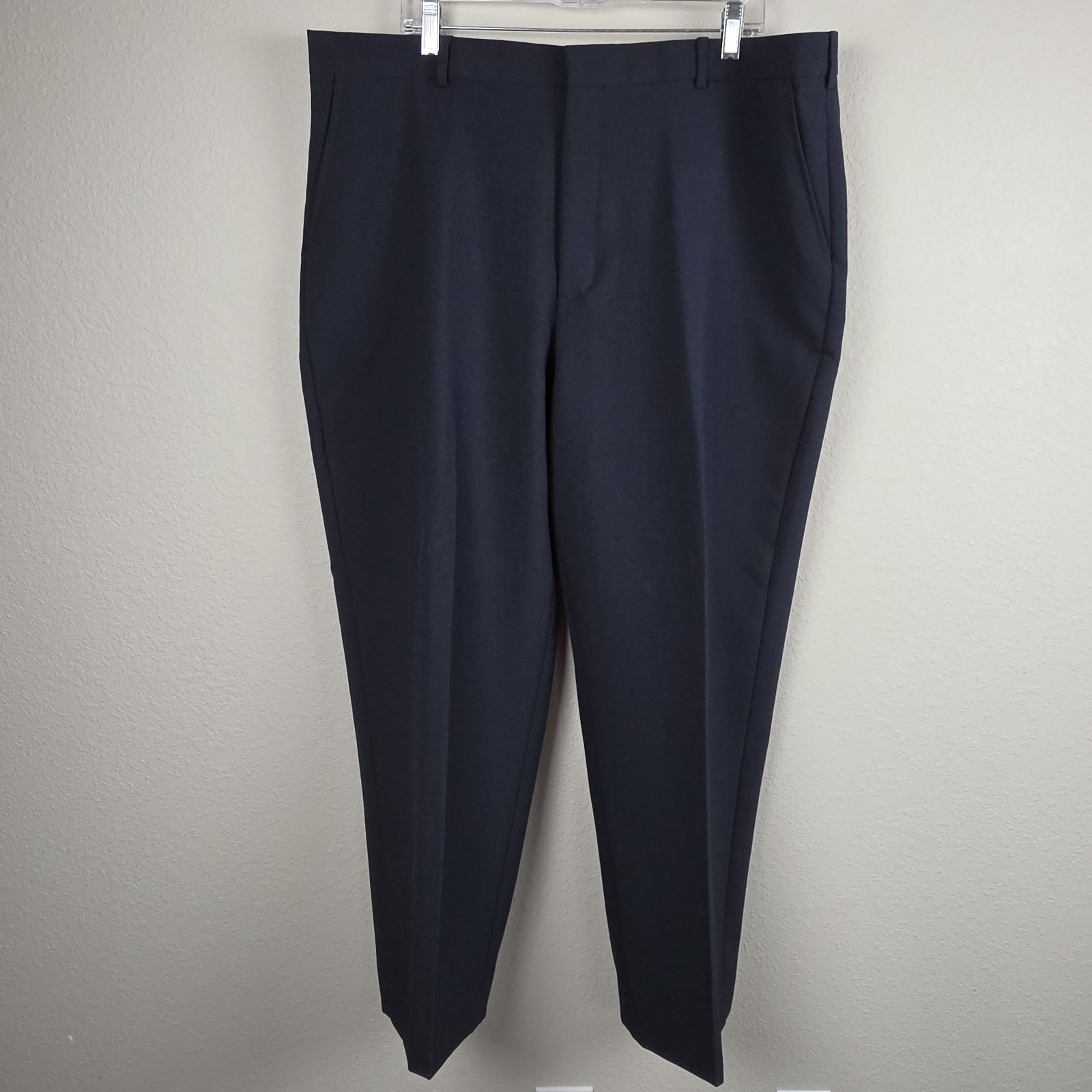 David Taylor Collection Flexslax II Pants Men 42×29 Navy Blue Dress Polyester