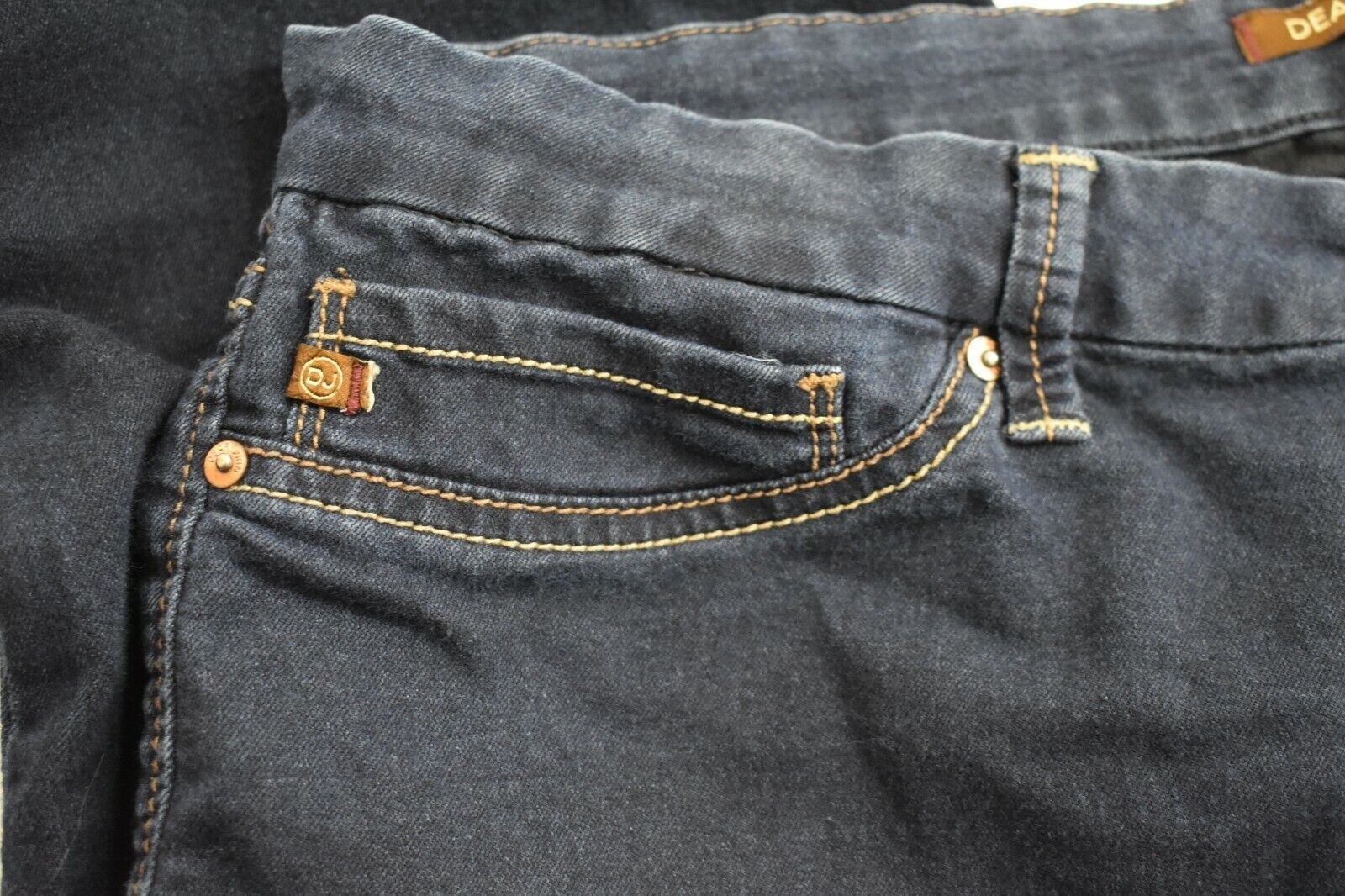 Dear John Womens Dark Denim Jeans Zip Fly Metro Jegging Cotton Stretch Sz 32