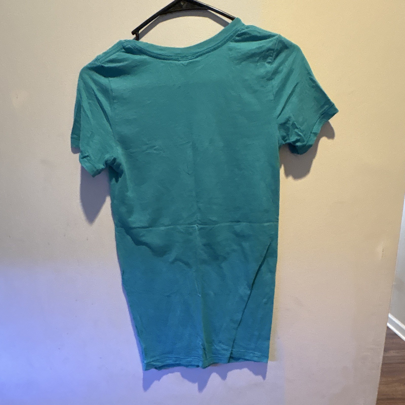 PINK Blue Logo Graphic V-Neck Short Sleeve Slim Fit T-Shirt Women XS