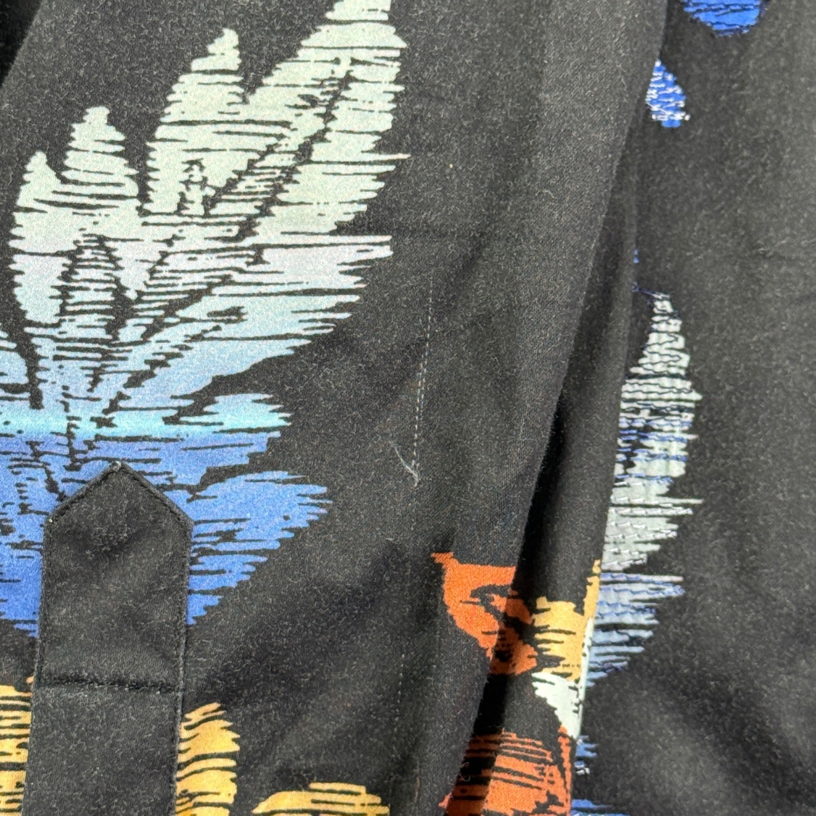 Robert Graham Pluto Floral Button Up Shirt Mens L Classic Fit Black Cotton