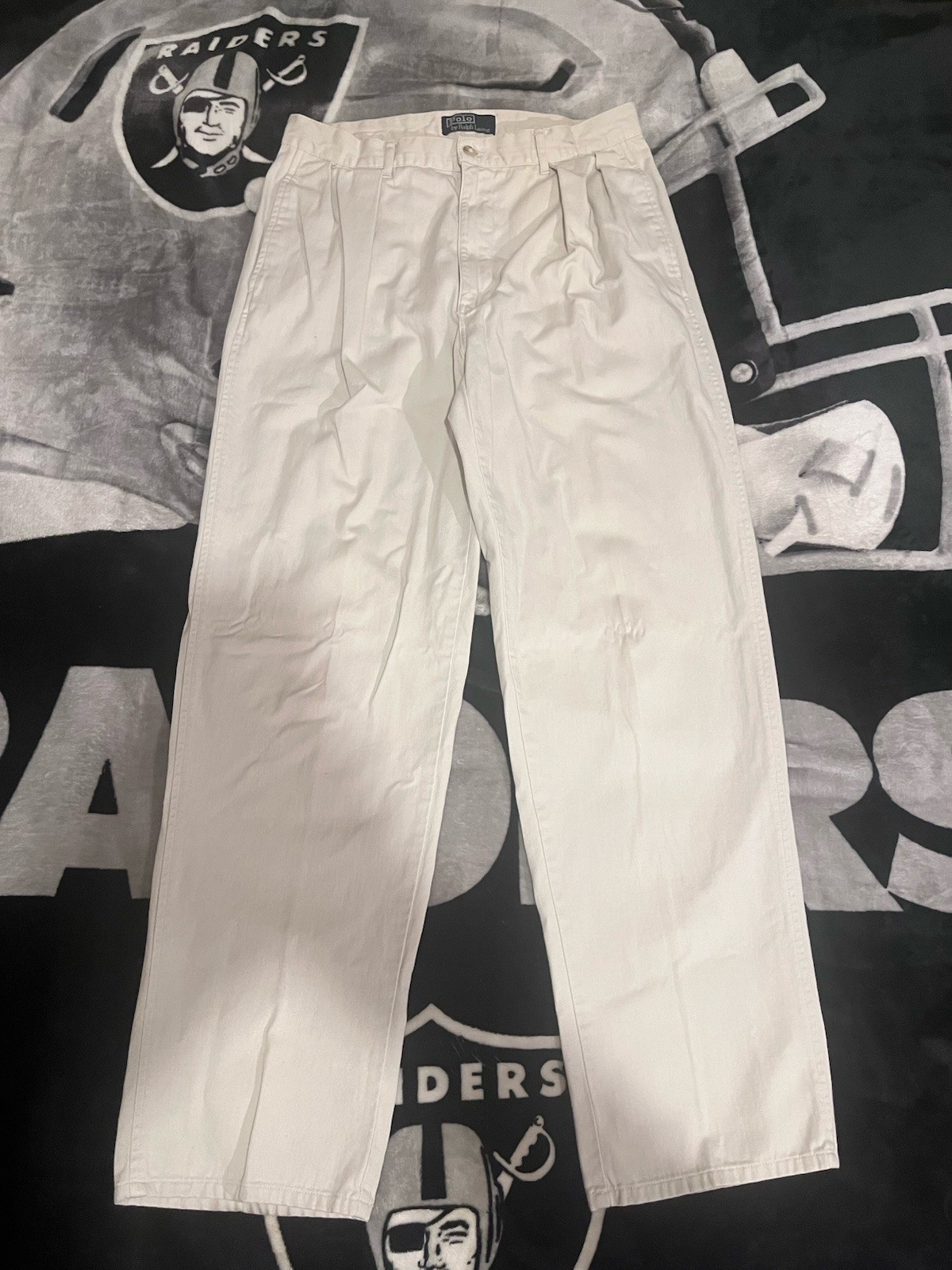 VTG Polo Ralph Lauren Pleated Chino Pants 34×34 USA 80’s 90s Beige