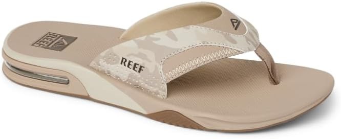 Man Reef Fanning High Arch Support Flip Flop Sandal CJ7610 Sand Camo Brand New