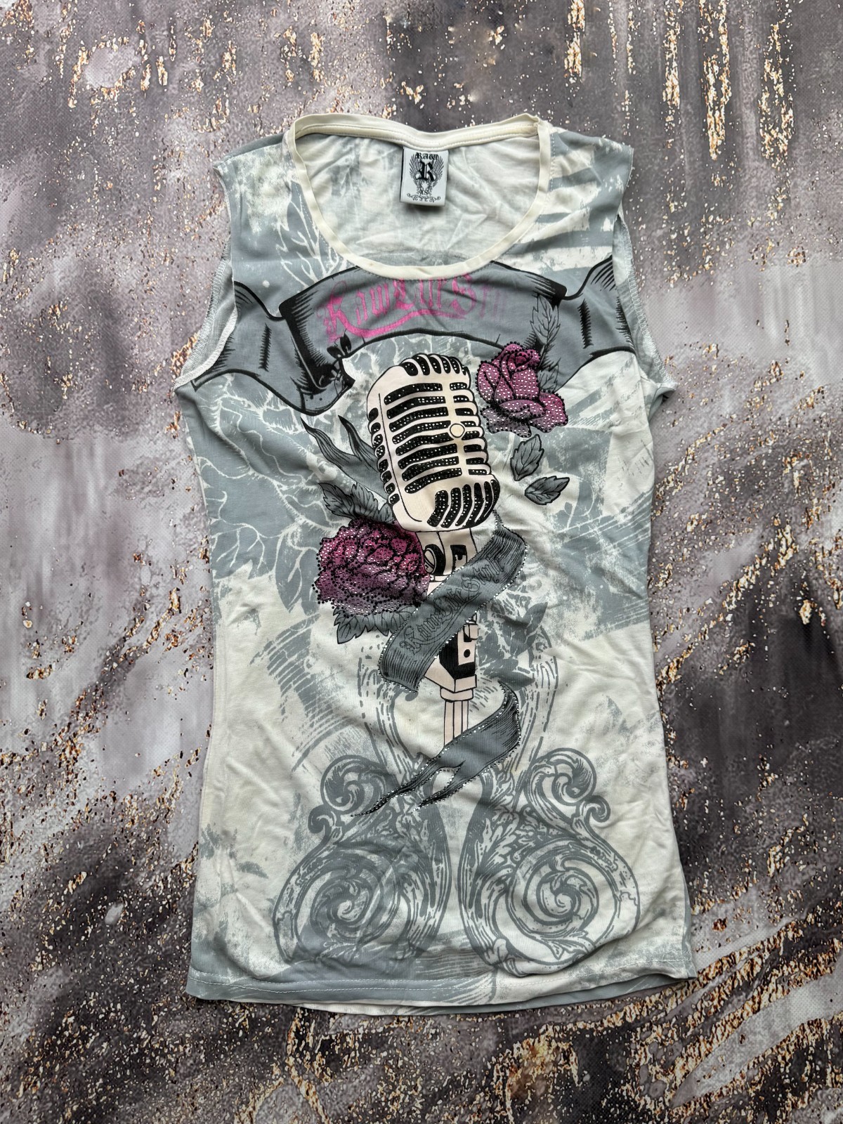 Vintage Y2K Grunge Printed Tank Top Women’s Size XS