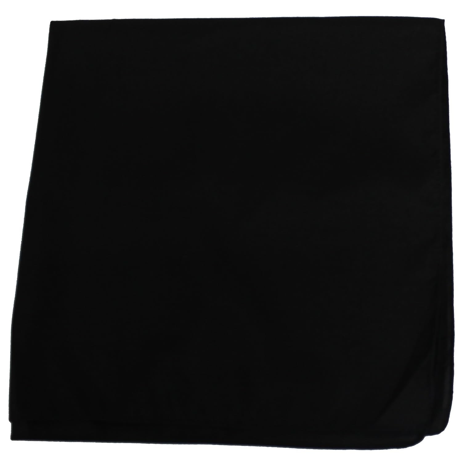 Solid 100% Cotton Unisex Bandana – 4 Pack Black