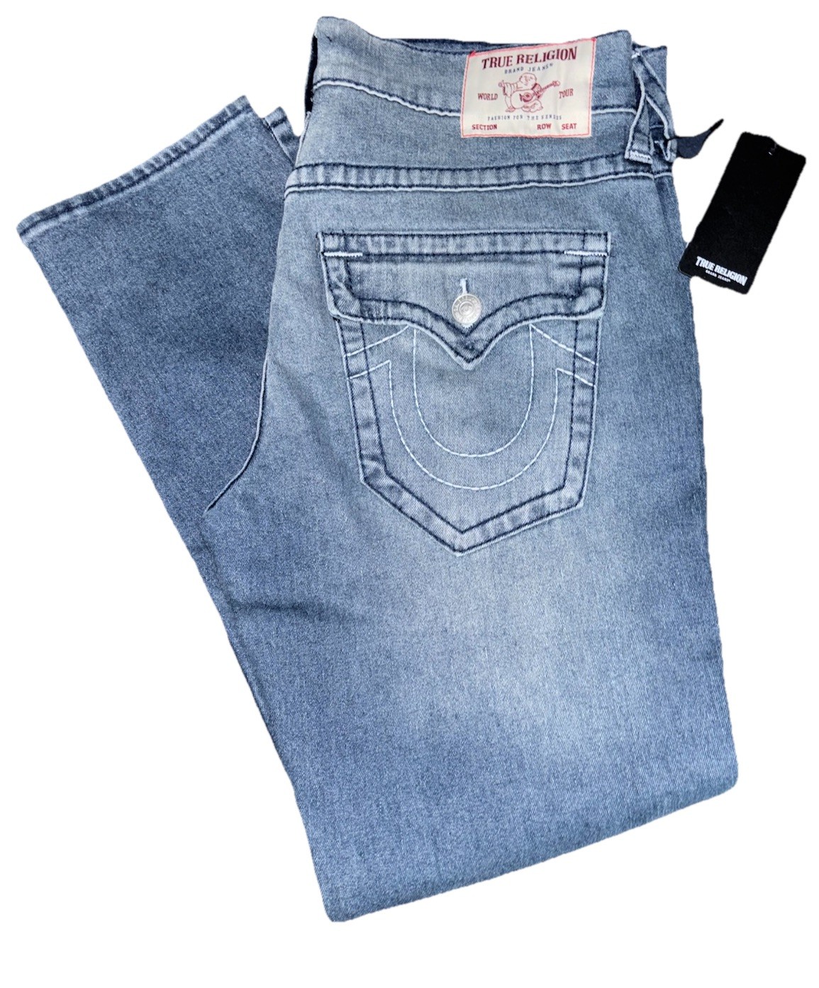 TRUE RELIGION GENO BIG T FLAP 700112 RELAXED SLIM JEANS 36 X 32
