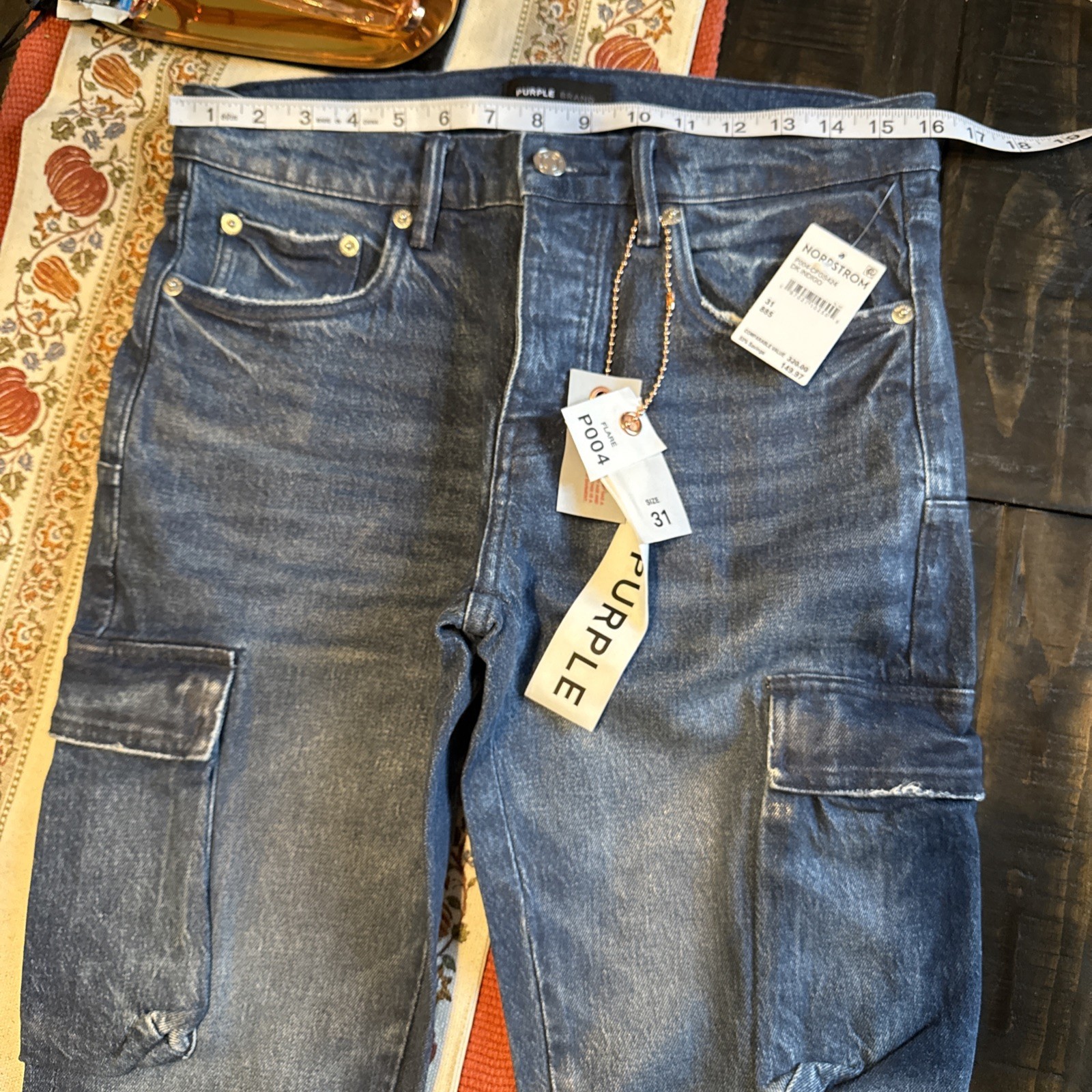 PURPLE BRAND – Cargo Medium Wash Denim Flare P004 Jeans – Men’s Sz 31×31