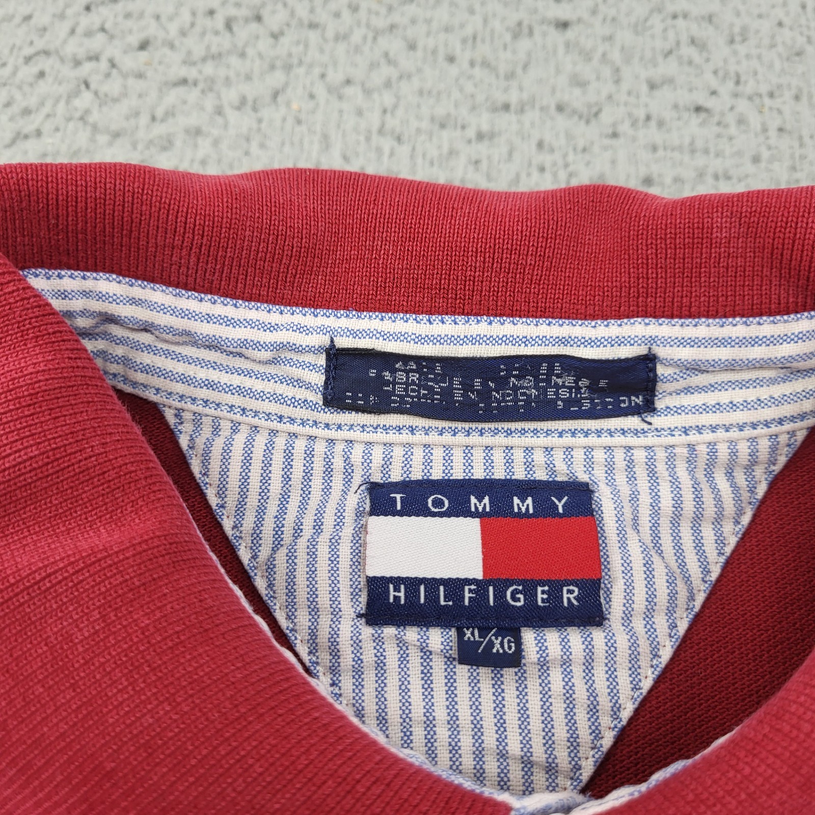 Tommy Hilfiger Polo Mens XL Red Embroidery Shirt