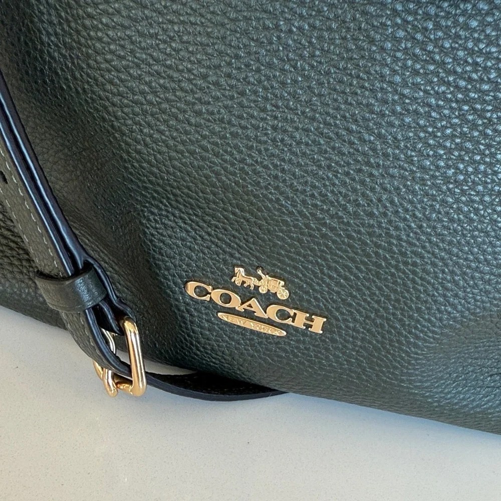 COACH Legacy Green Pebbled Leather Abby Hobo Bag Leather Strap