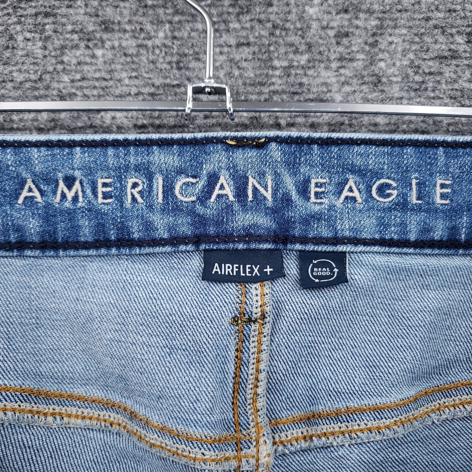American Eagle Mens AirFlex Stretch Jeans 38×30 Medium Wash Athletic Straight