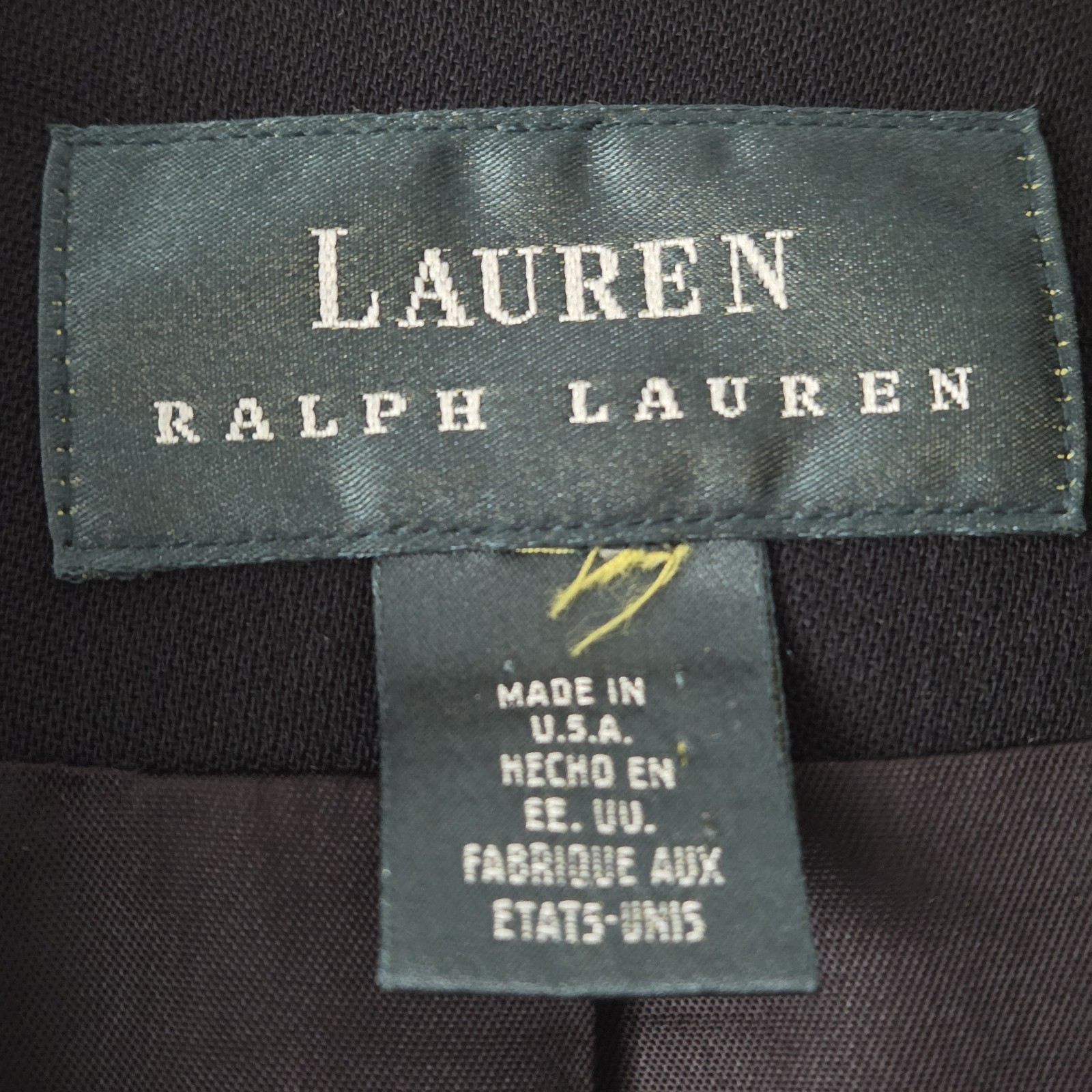 Vtg Lauren Ralph Lauren Blue Gold Crest 100% Worsted Wool Jacket Blazer XL Tall