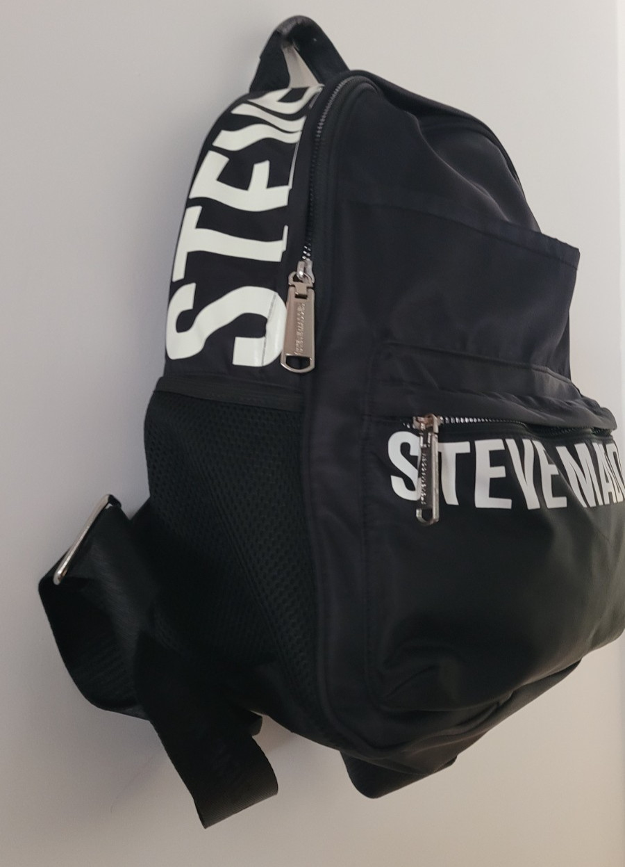 Steve Madden Nylon Logo Backpack, Pink and Black Set, Steve Madden Backpack Set