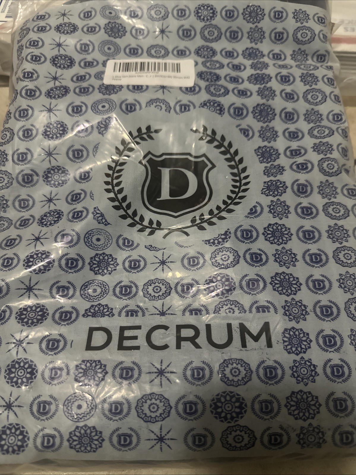 Decrum Men’s Denim Jeans Tapered Casual Pants Blue Size W42 L30