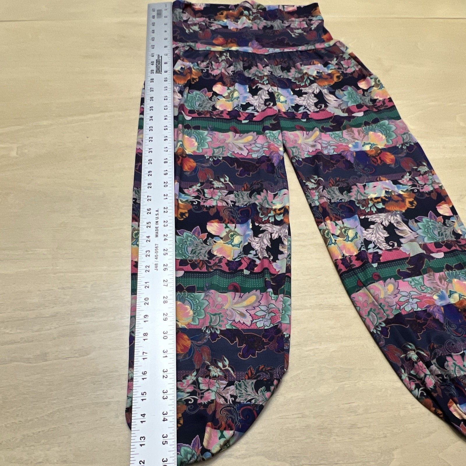 The Onzie Multicolor Floral Harem Pants High Rise Drawstring Womens S/M