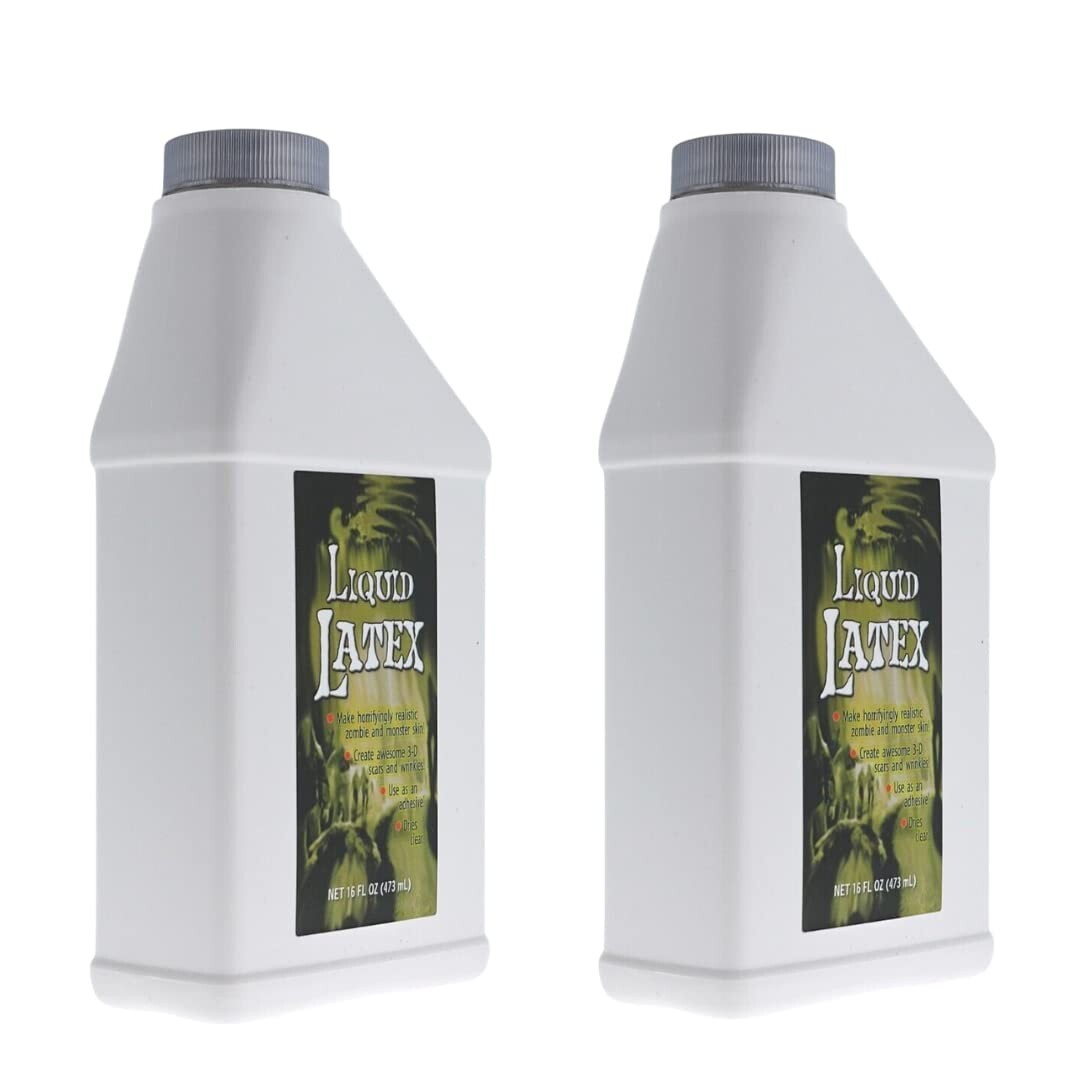 Liquid Latex 2 Pack – Dries CLEAR – General Purpose, Professional Special FX