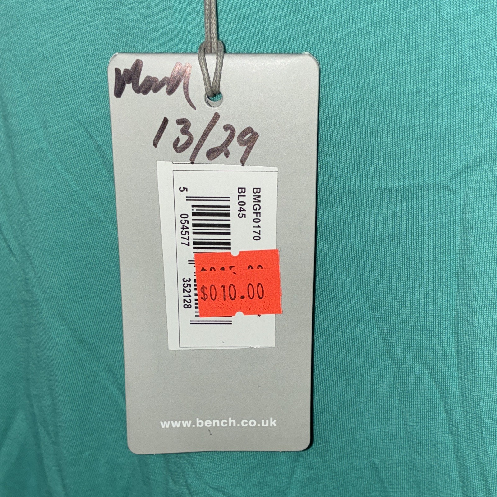 2 Bench Men’s Sz. S Crew Neck Short Sleeve Graphic Logo Tee Blue & Green NWT