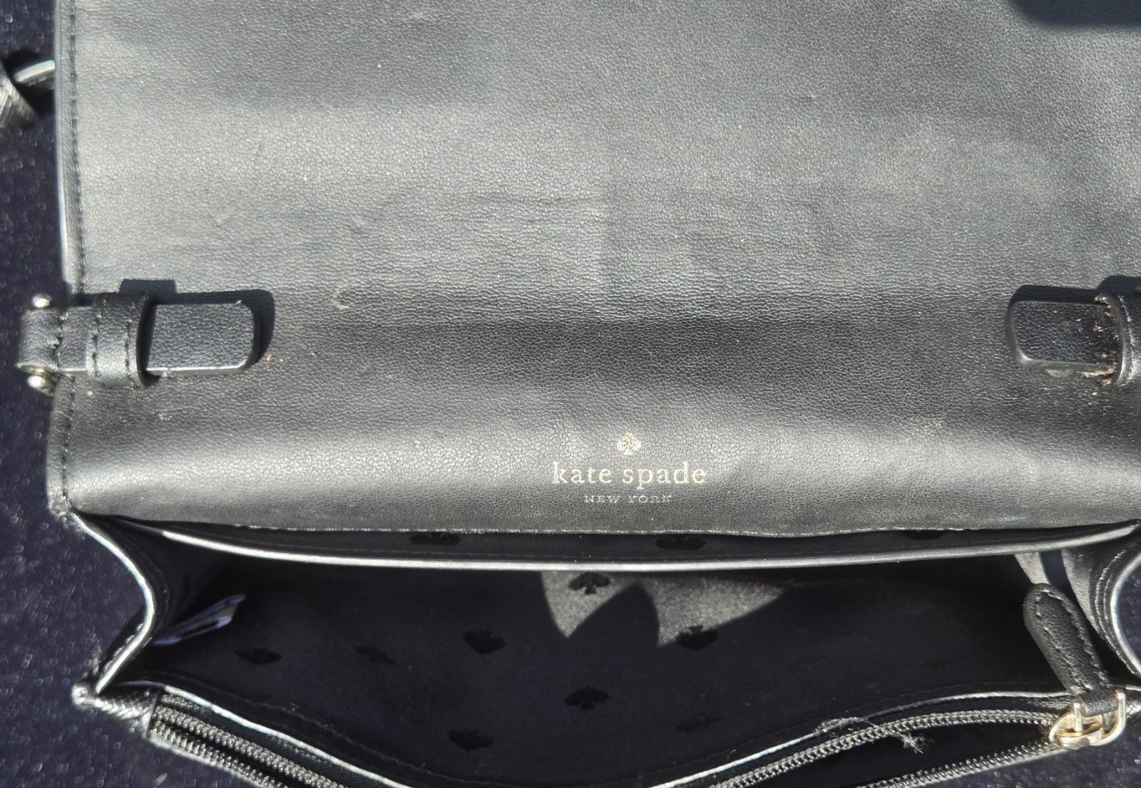 Kate Spade Staci Small Flap Crossbody Bag Black Saffiano Leather WLR00632