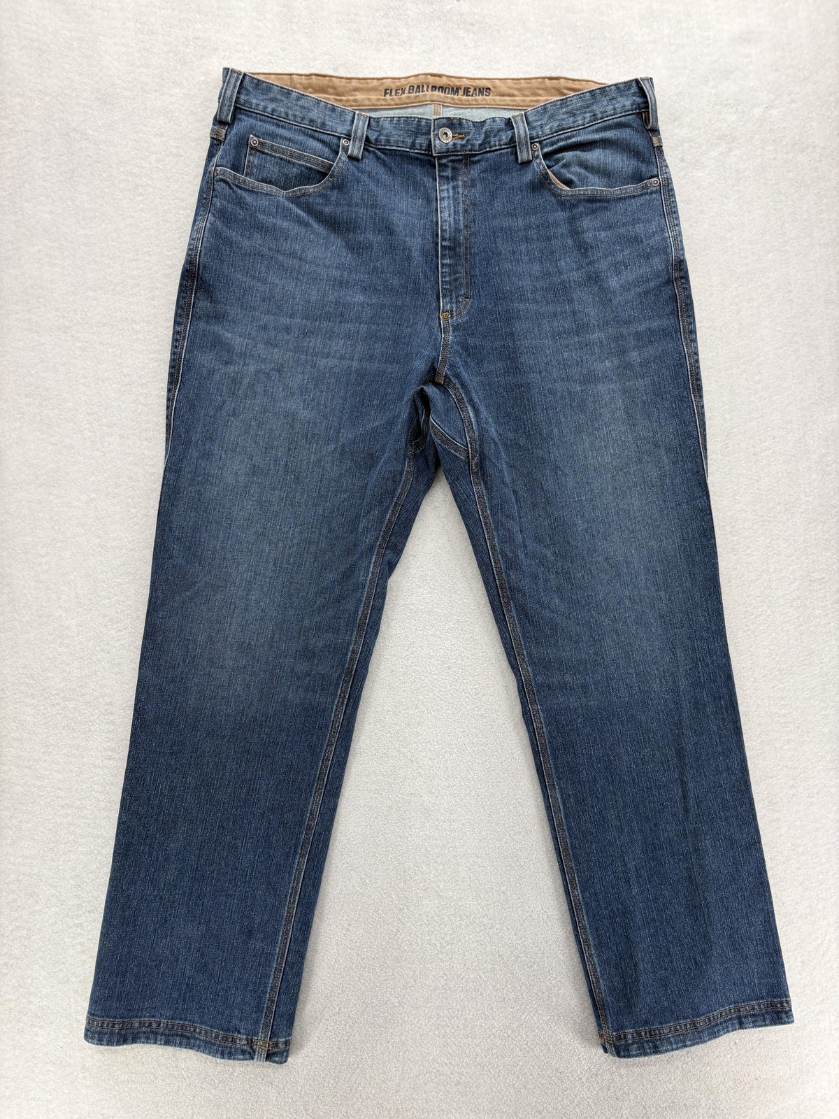 Duluth Flex Ballroom Jeans Mens 40×32 Blue Medium Wash Relaxed Straight Denim