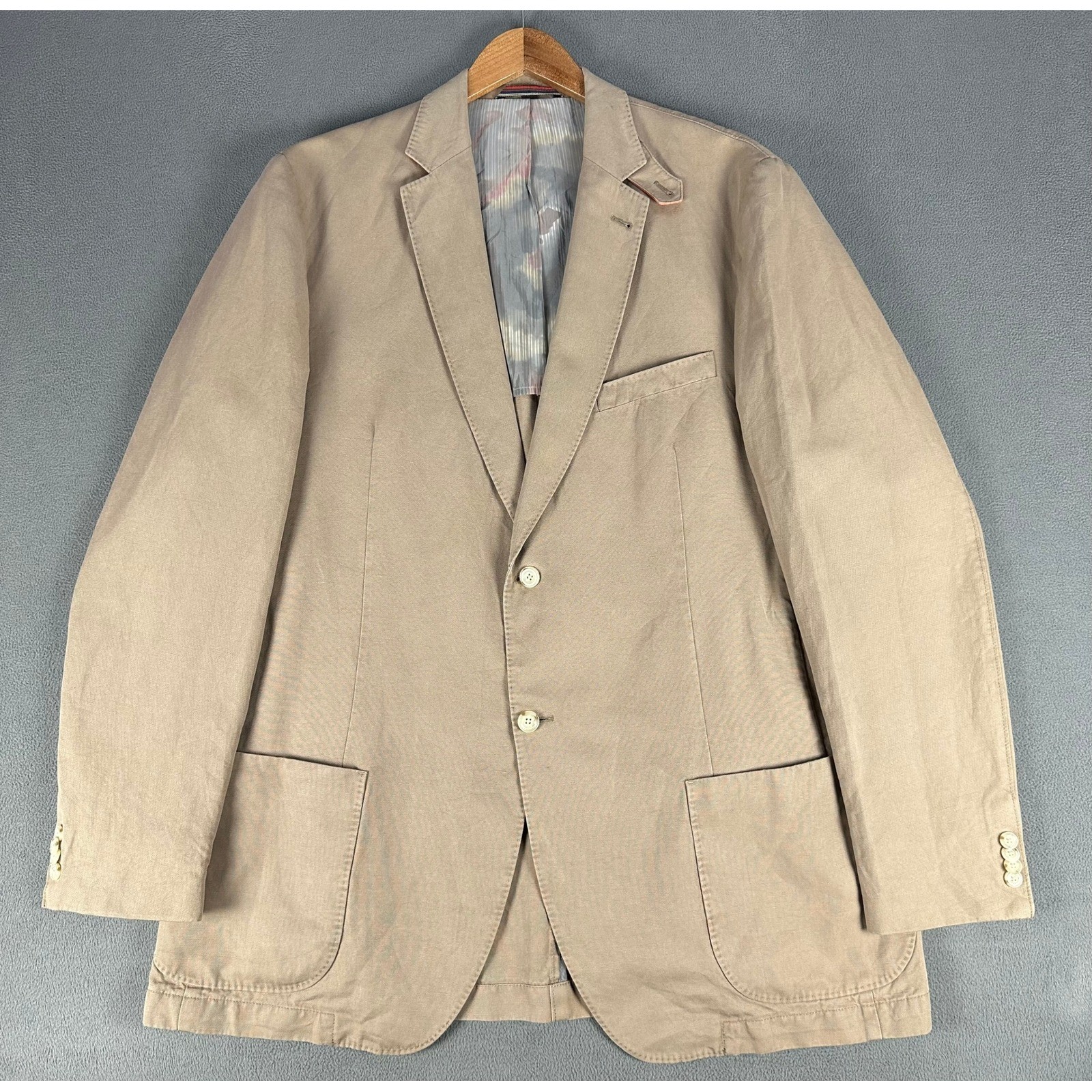 Kroon Blazer Jacket 46 XL Beige Cotton Linen Unstructured Quiet Luxury Bono 2