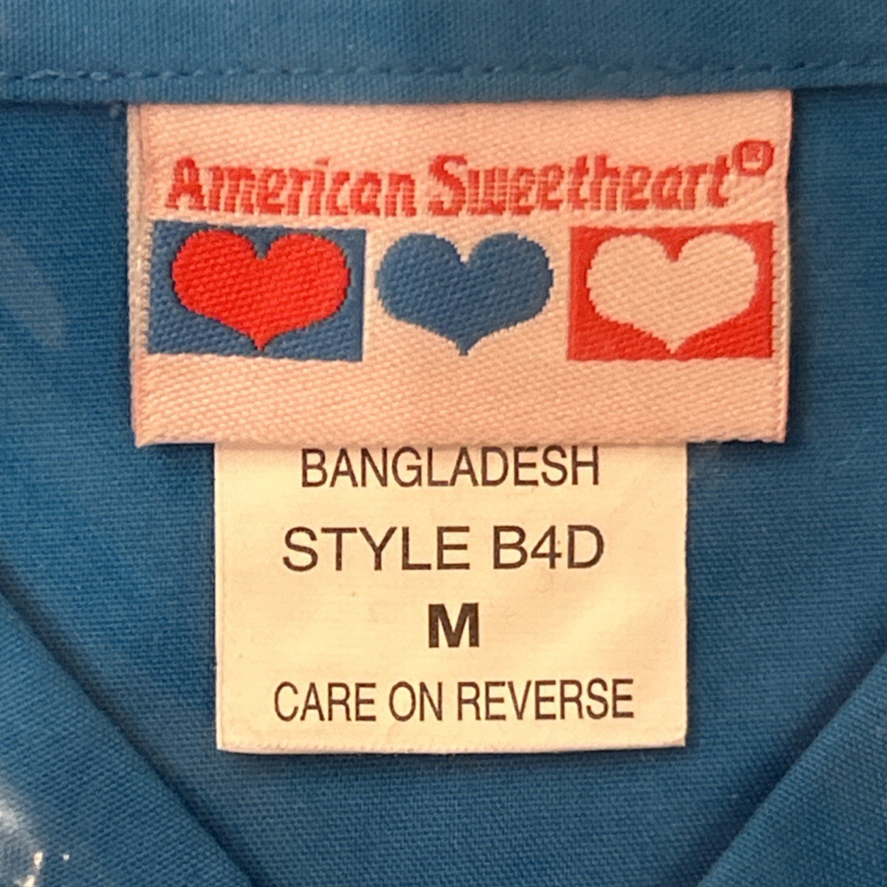 3 New American Sweetheart Button Up Collared Shirt Purple Blue Red Style B4D Med