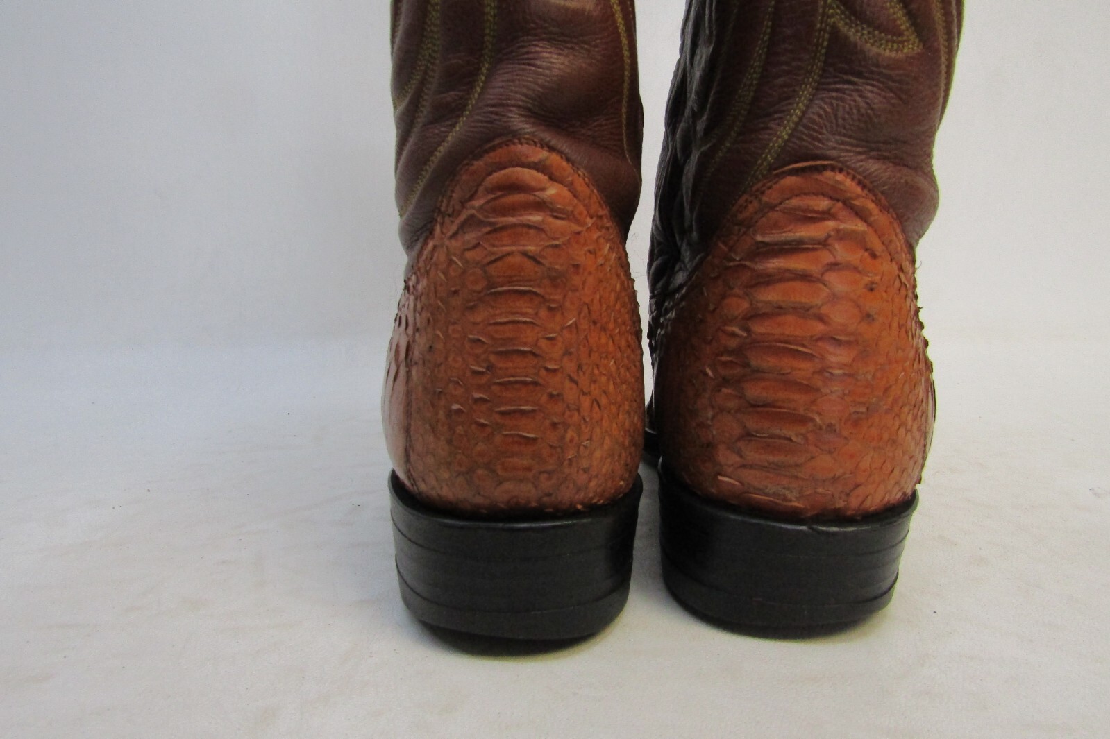 Goss Mens Size 6 D Brown Leather Snake Skin Western Cowboy Boots